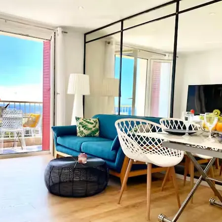Panoramic Sea View - Terrace - Air Conditioning - 2 Bedrooms - Wifi - Kitchen - Tram Apartment Nice